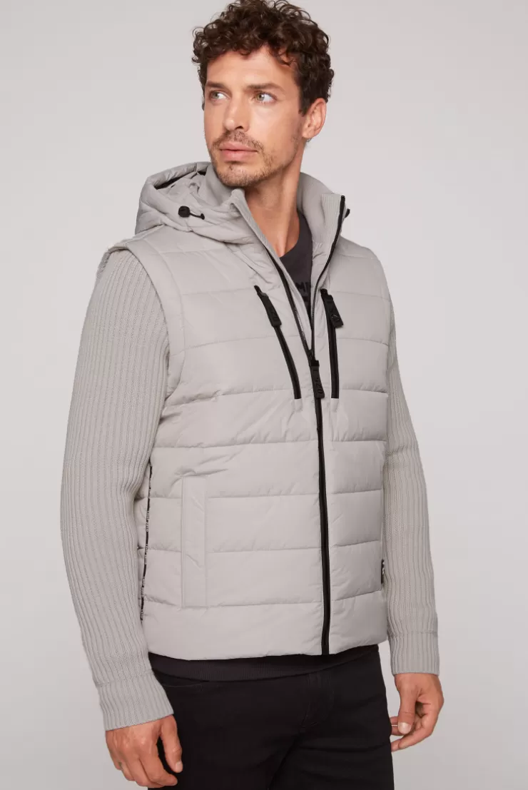 CAMP DAVID & SOCCX 2-in-1 Steppweste mit abtrennbaren Ärmeln light grey lightgrey Discount