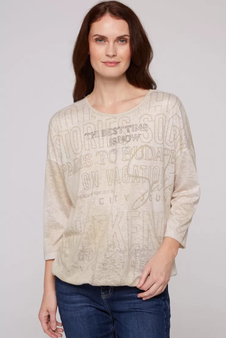 CAMP DAVID & SOCCX Ausbrenner-Shirt mit Artwork stone beige stonebeige Best