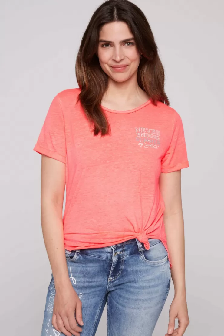 CAMP DAVID & SOCCX Ausbrenner-T-Shirt mit Rücken-Print neon pink neonpink Best Sale