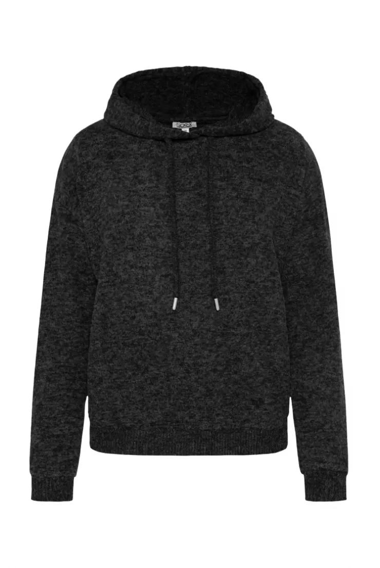 CAMP DAVID & SOCCX Basic Hoodie aus Flauschstrick black Online