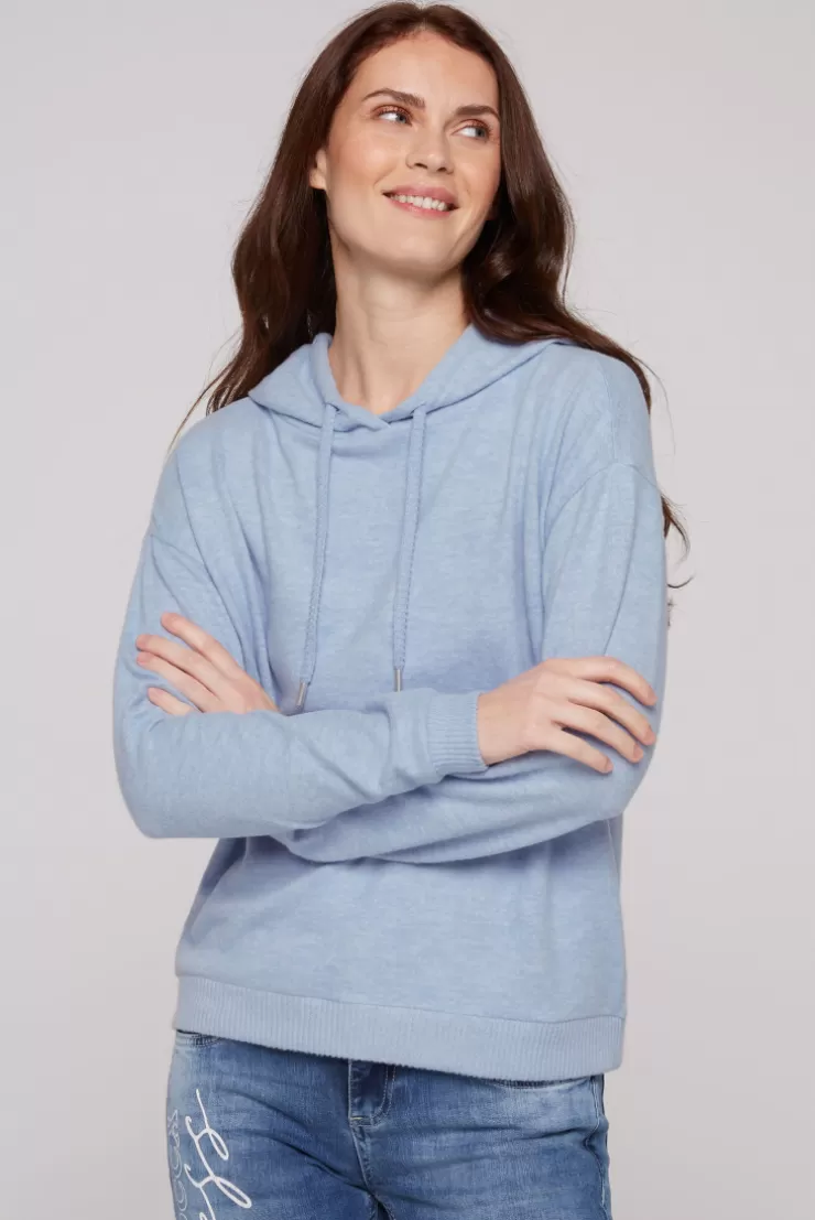 CAMP DAVID & SOCCX Basic Hoodie aus Flauschstrick cool blue coolblue Clearance