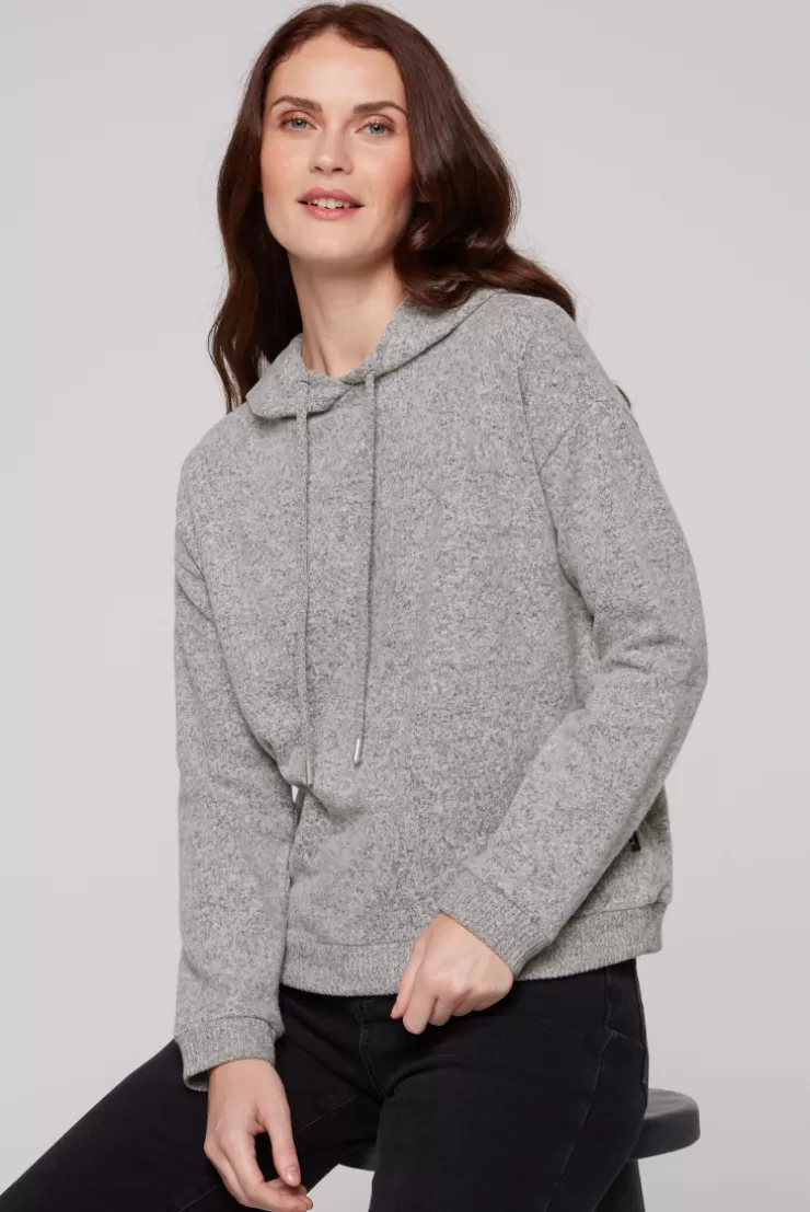 CAMP DAVID & SOCCX Basic Hoodie aus Flauschstrick grey melange greymelange Cheap