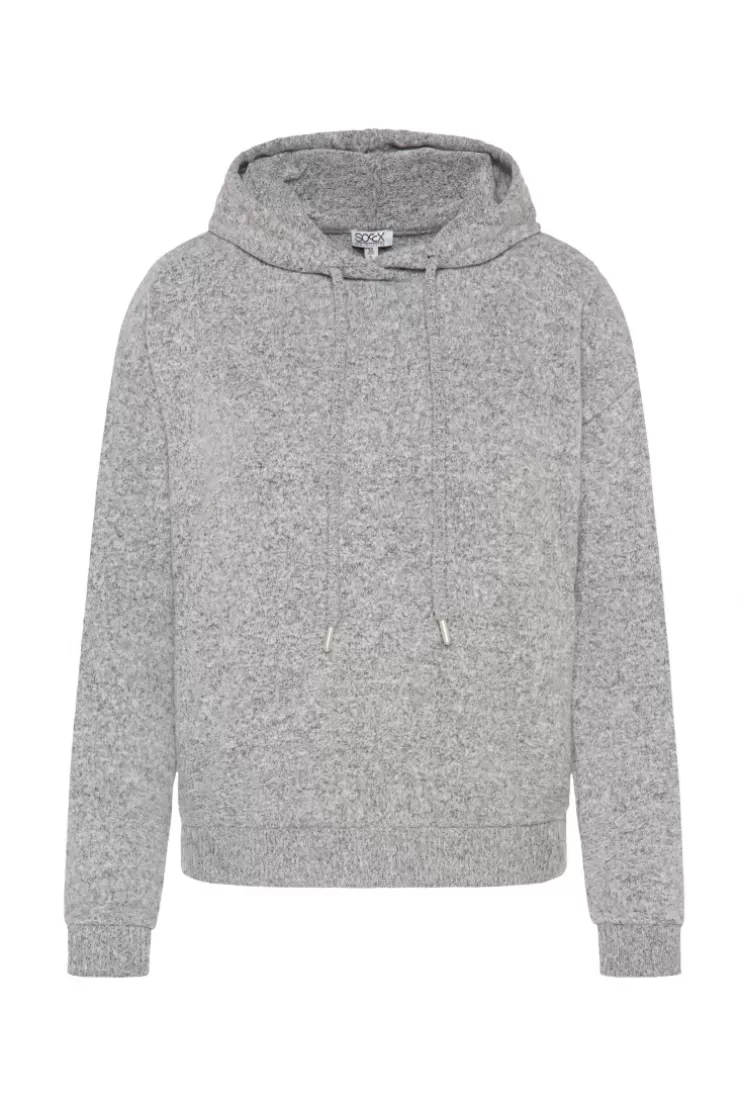 CAMP DAVID & SOCCX Basic Hoodie aus Flauschstrick grey melange greymelange Cheap