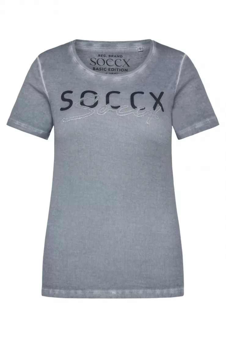 CAMP DAVID & SOCCX Basic Logo T-Shirt Oil Dyed cold grey coldgrey Best