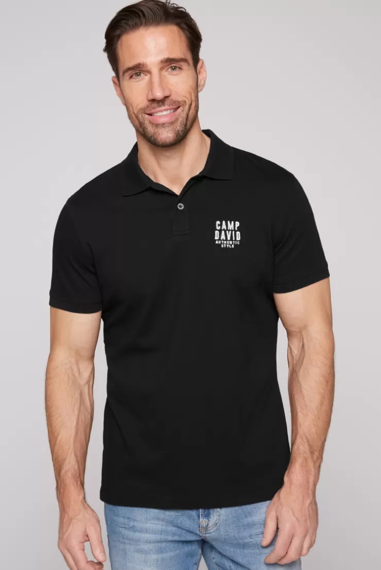 CAMP DAVID & SOCCX Basic Pikee-Polo mit Logo-Stickerei black Hot