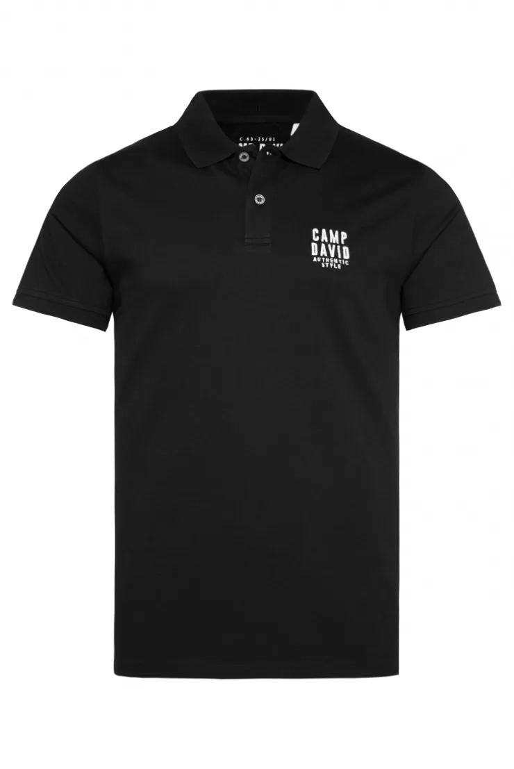 CAMP DAVID & SOCCX Basic Pikee-Polo mit Logo-Stickerei black Hot