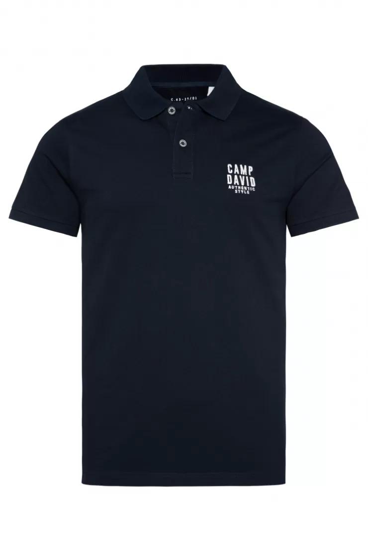 CAMP DAVID & SOCCX Basic Pikee-Polo mit Logo-Stickerei blue navy bluenavy Online