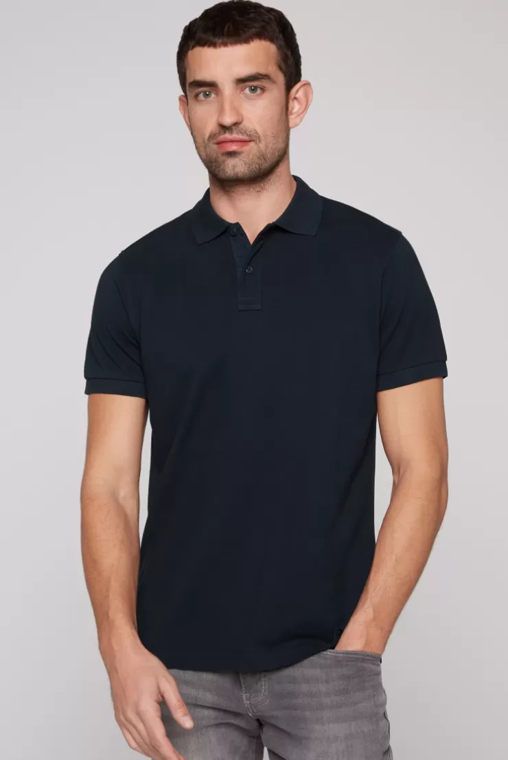 CAMP DAVID & SOCCX Basic Pikee-Polo mit Trikotkragen blue navy bluenavy Shop