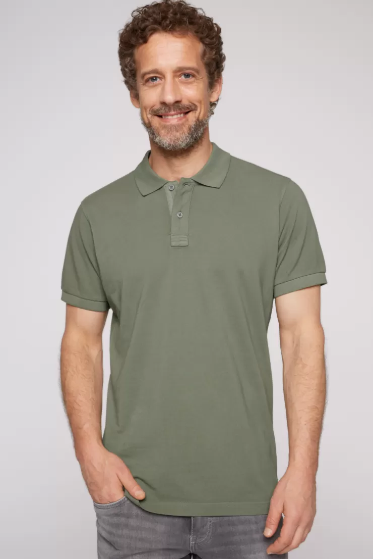 CAMP DAVID & SOCCX Basic Pikee-Polo mit Trikotkragen green olive greenolive Flash Sale