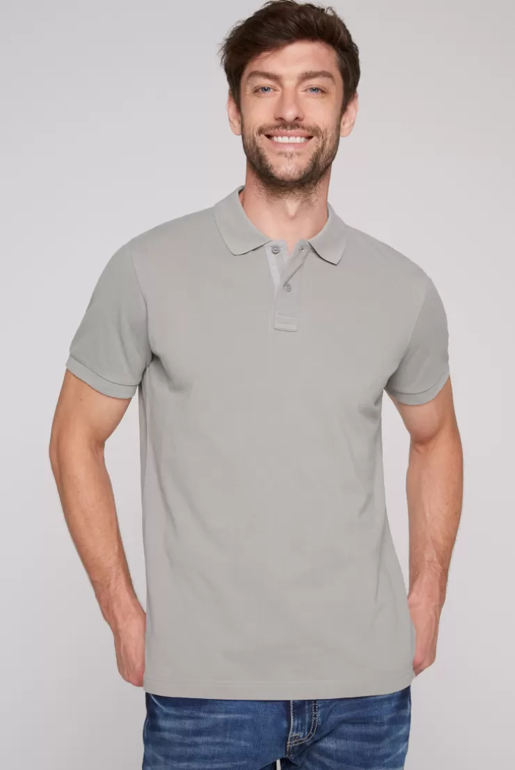 CAMP DAVID & SOCCX Basic Pikee-Polo mit Trikotkragen polo grey pologrey Hot