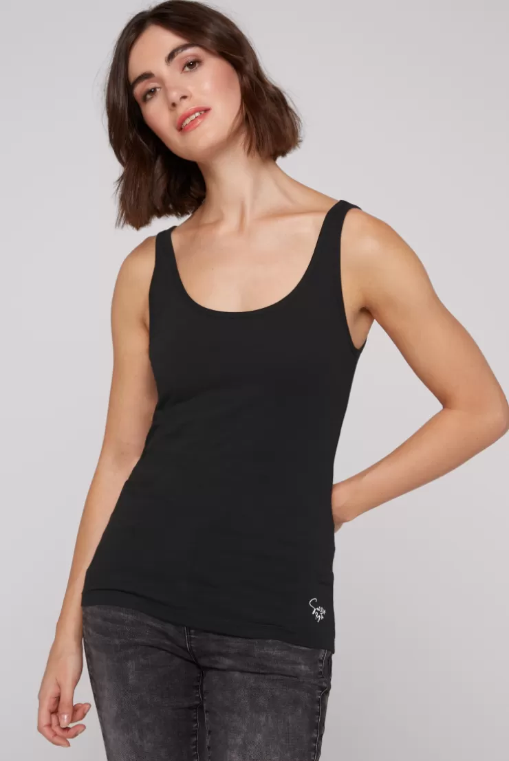 CAMP DAVID & SOCCX Basic Top mit  Mini Logo Print black Fashion