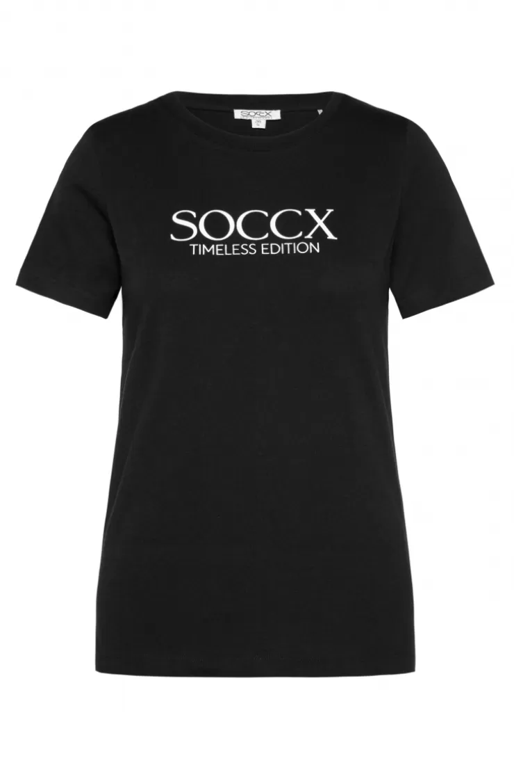 CAMP DAVID & SOCCX Basic T-Shirt mit Logo Print black Cheap