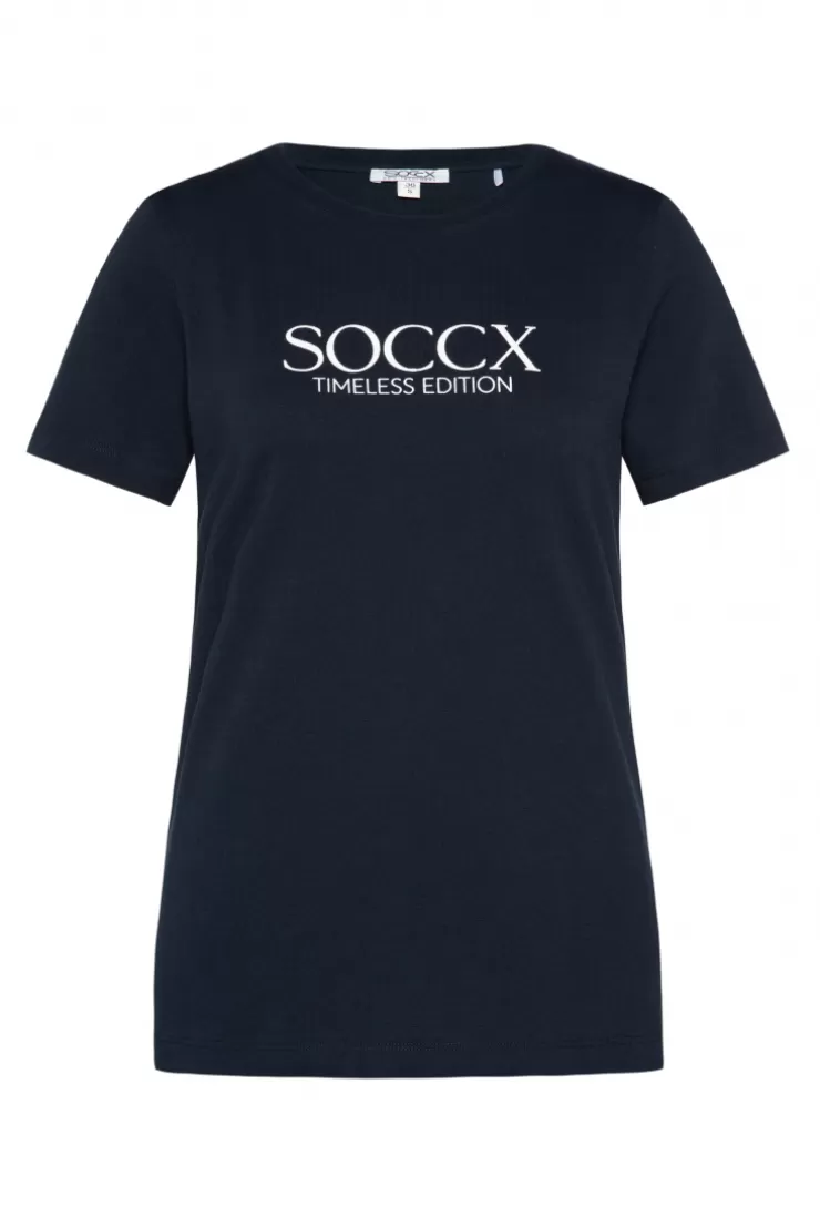 CAMP DAVID & SOCCX Basic T-Shirt mit Logo Print blue navy bluenavy New