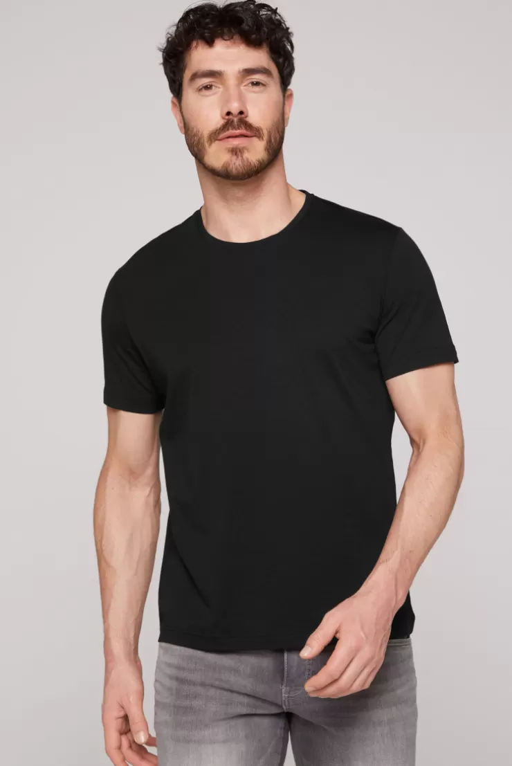 CAMP DAVID & SOCCX Basic T-Shirt mit Rundhalsausschnitt, Doppelpack / black Cheap