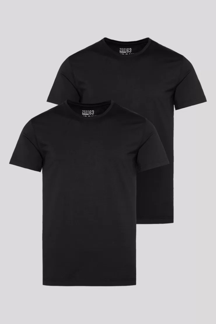 CAMP DAVID & SOCCX Basic T-Shirt mit Rundhalsausschnitt, Doppelpack / black Cheap