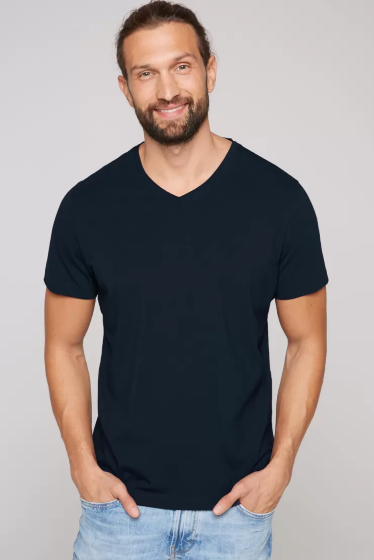 CAMP DAVID & SOCCX Basic T-Shirt mit V-Neck, Doppelpack blue navy / blue navy bluenavy Flash Sale