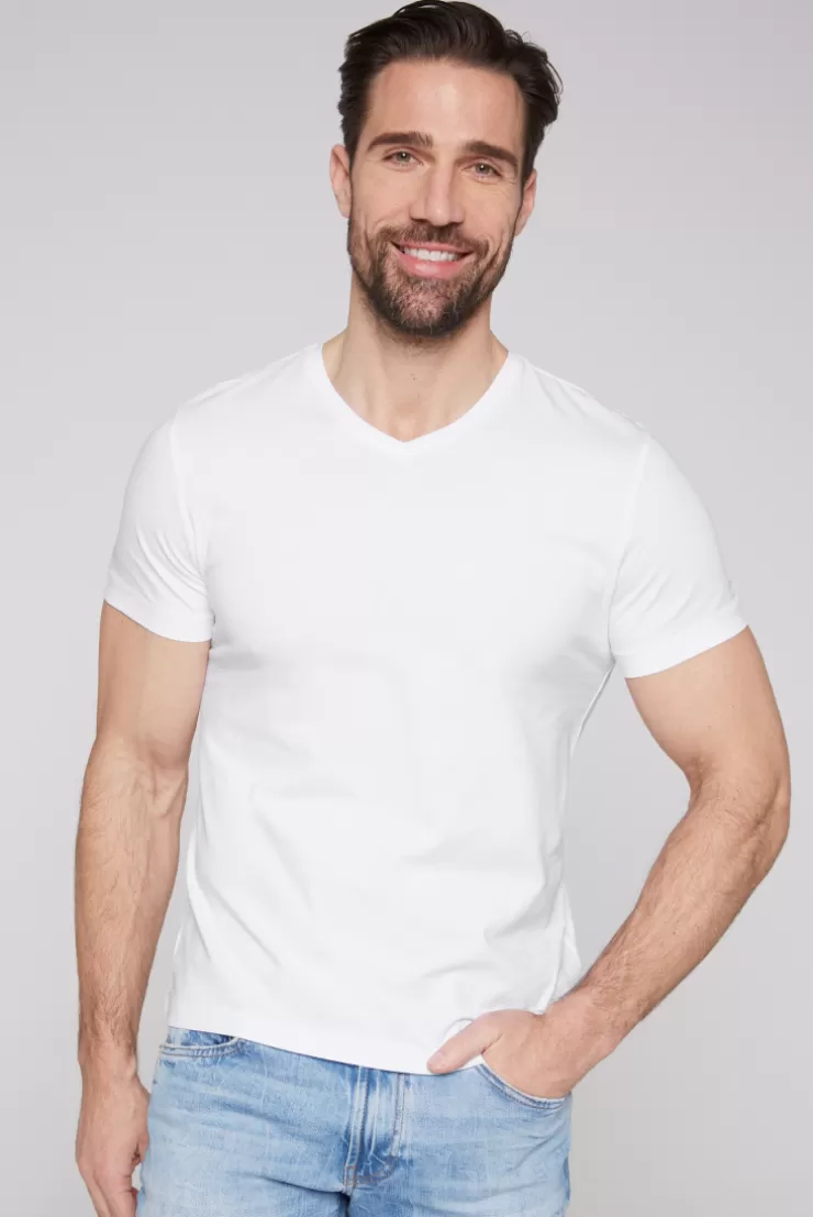 CAMP DAVID & SOCCX Basic T-Shirt mit V-Neck, Doppelpack optic white / optic white opticwhite Flash Sale