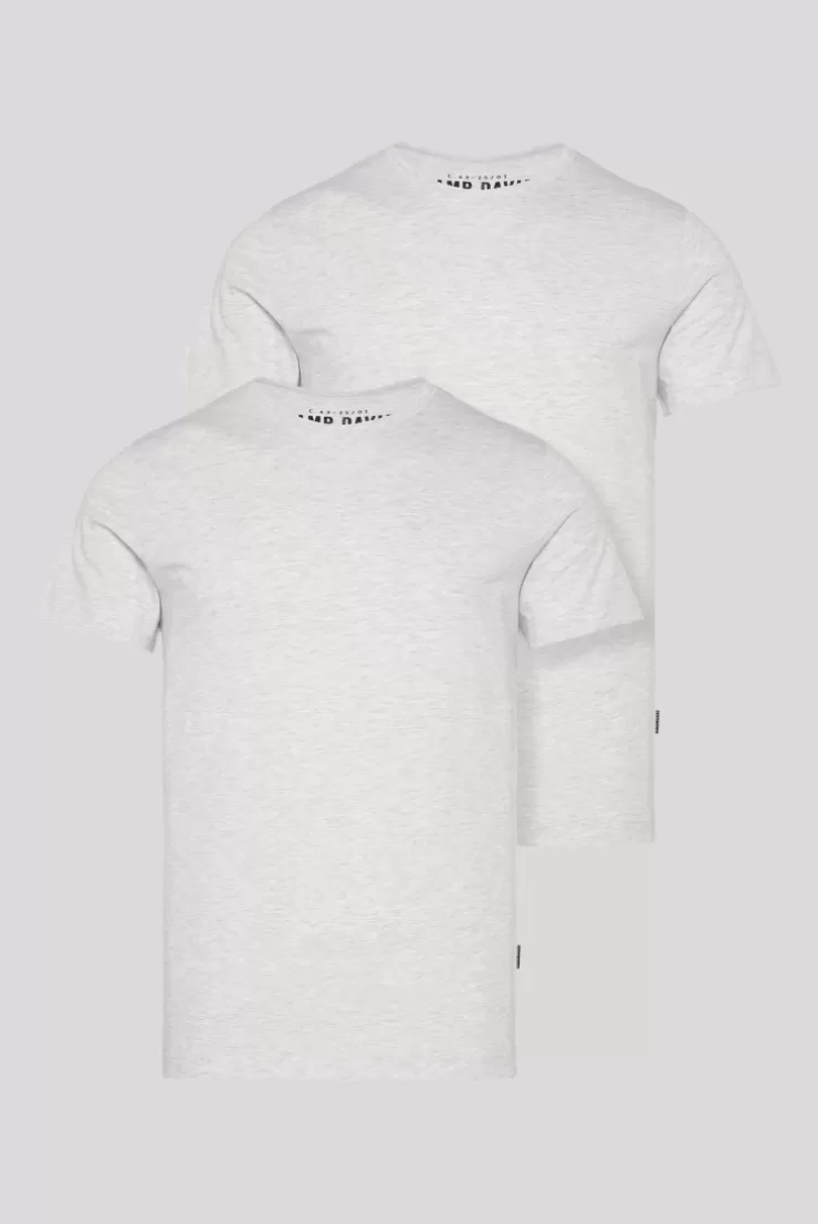 CAMP DAVID & SOCCX Basic T-Shirt Rundhals 2er-Pack grey melange greymelange Cheap