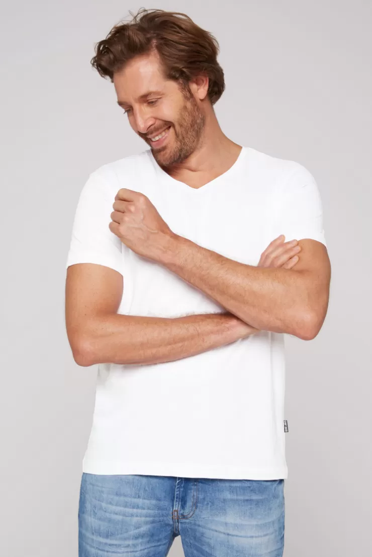 CAMP DAVID & SOCCX Basic T-Shirt V-Neck 2er-Pack opticwhite Hot