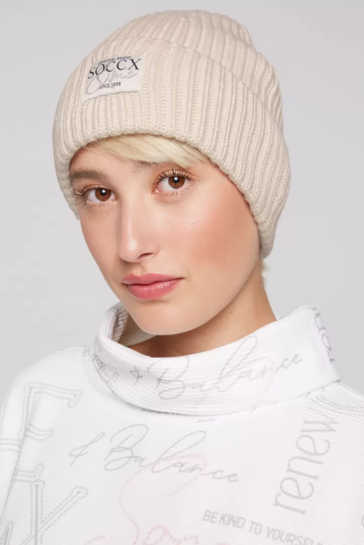 CAMP DAVID & SOCCX Beanie in Rippstrick mit Label Patch faded beige fadedbeige Best