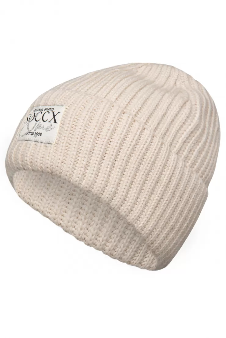 CAMP DAVID & SOCCX Beanie in Rippstrick mit Label Patch faded beige fadedbeige Best