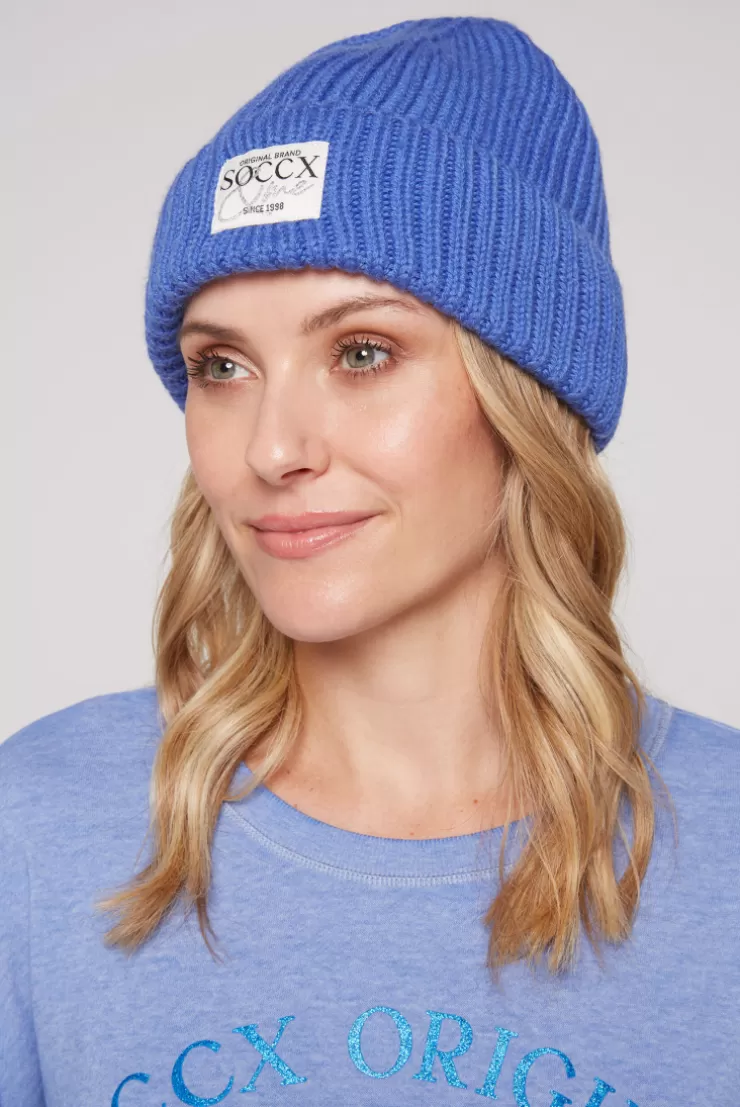 CAMP DAVID & SOCCX Beanie in Rippstrick mit Label Patch vividblue Discount