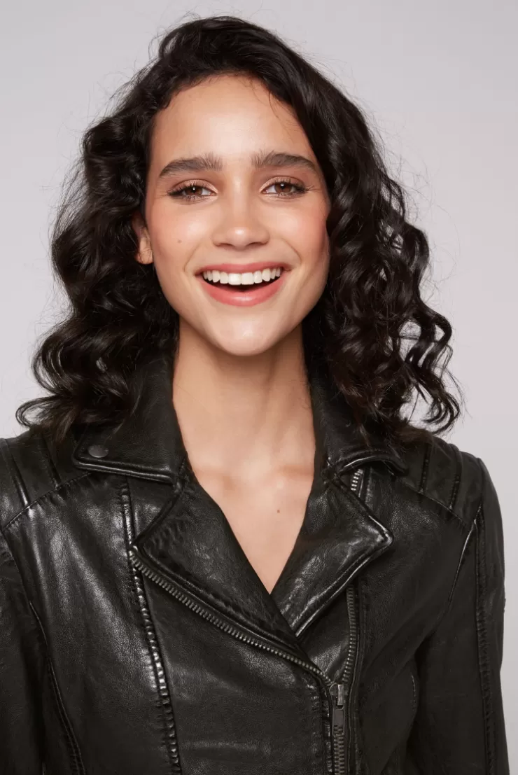 CAMP DAVID & SOCCX Bikerjacke aus Leder im Vintage Look black Online