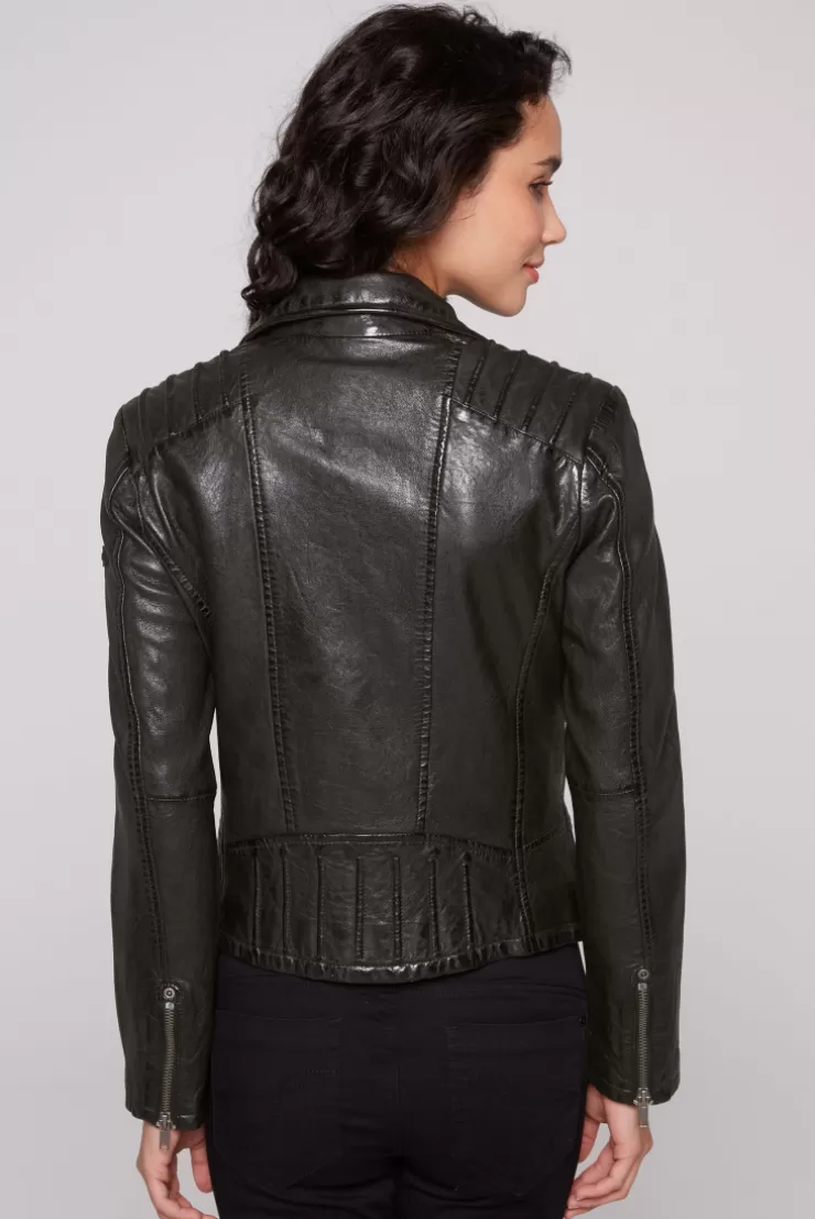 CAMP DAVID & SOCCX Bikerjacke aus Leder im Vintage Look black Online