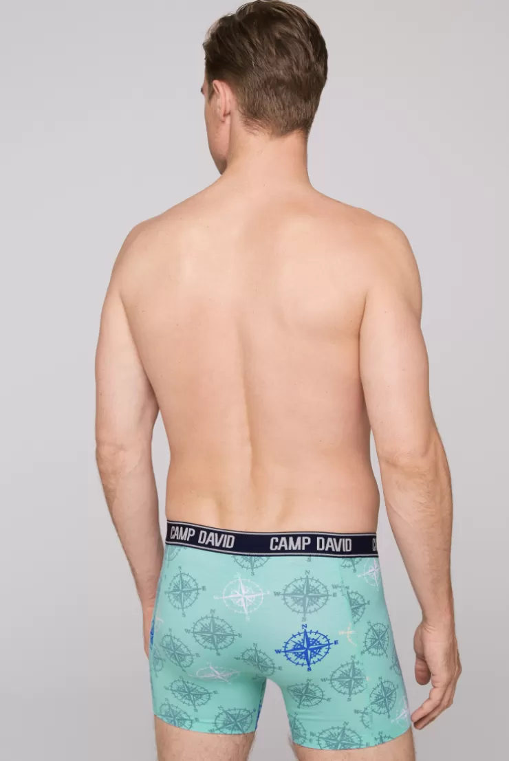 CAMP DAVID & SOCCX Boxershorts mit All Over Print, 2er-Pack blue navy / sun aqua Cheap