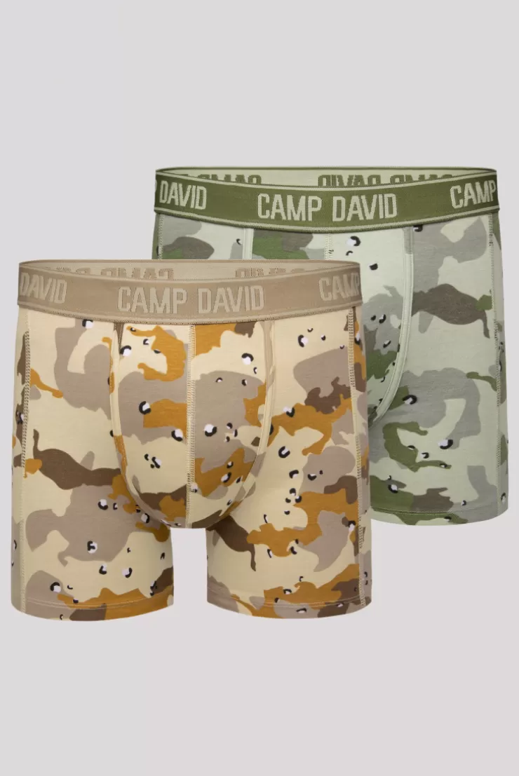 CAMP DAVID & SOCCX Boxershorts mit All Over Print, 2er-Pack desert / light khaki Fashion
