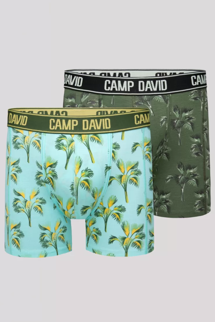 CAMP DAVID & SOCCX Boxershorts mit All Over Print, 2er-Pack khaki / aqua Best Sale