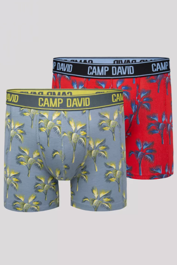 CAMP DAVID & SOCCX Boxershorts mit All Over Print, 2er-Pack surf grey / red Best Sale
