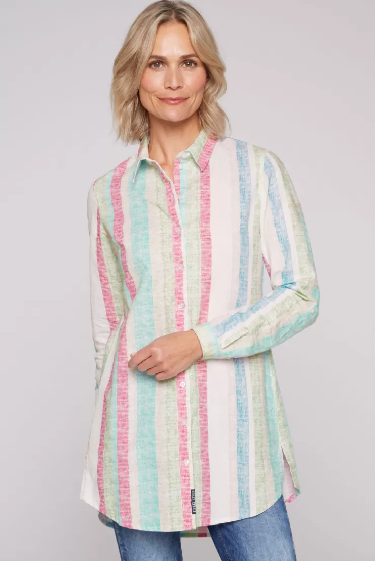 CAMP DAVID & SOCCX Bunt gestreifte Leinenbluse multi color multicolor Shop
