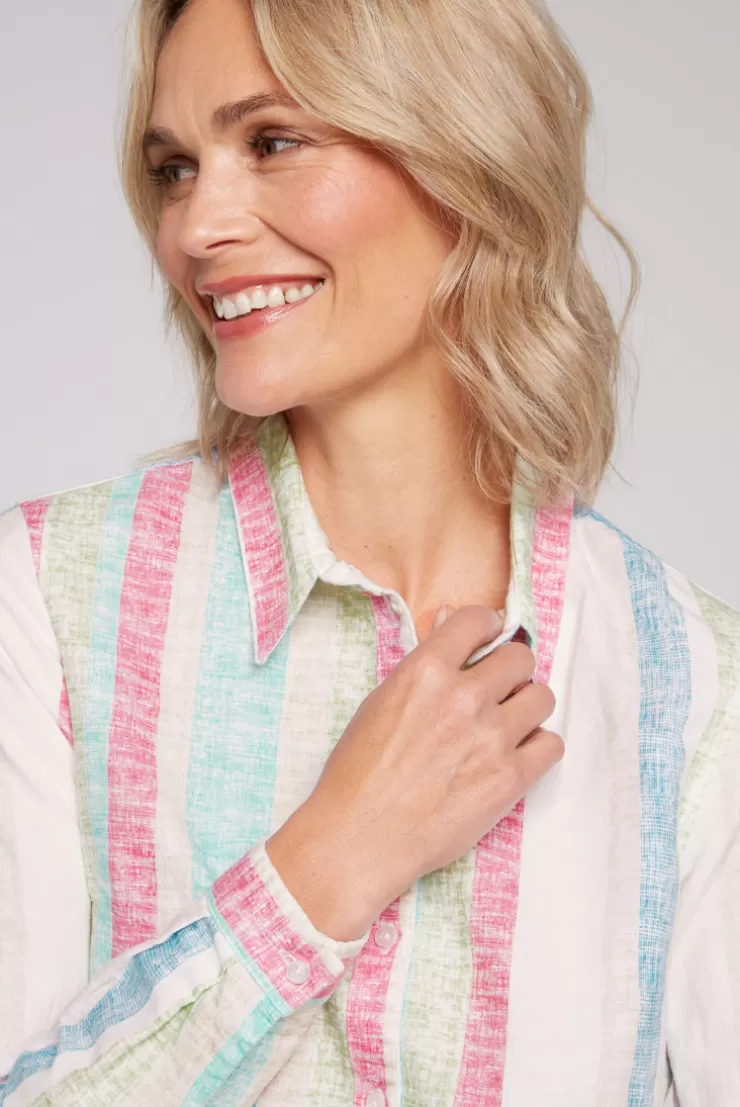 CAMP DAVID & SOCCX Bunt gestreifte Leinenbluse multi color multicolor Shop