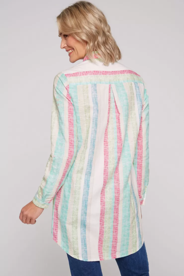 CAMP DAVID & SOCCX Bunt gestreifte Leinenbluse multi color multicolor Shop