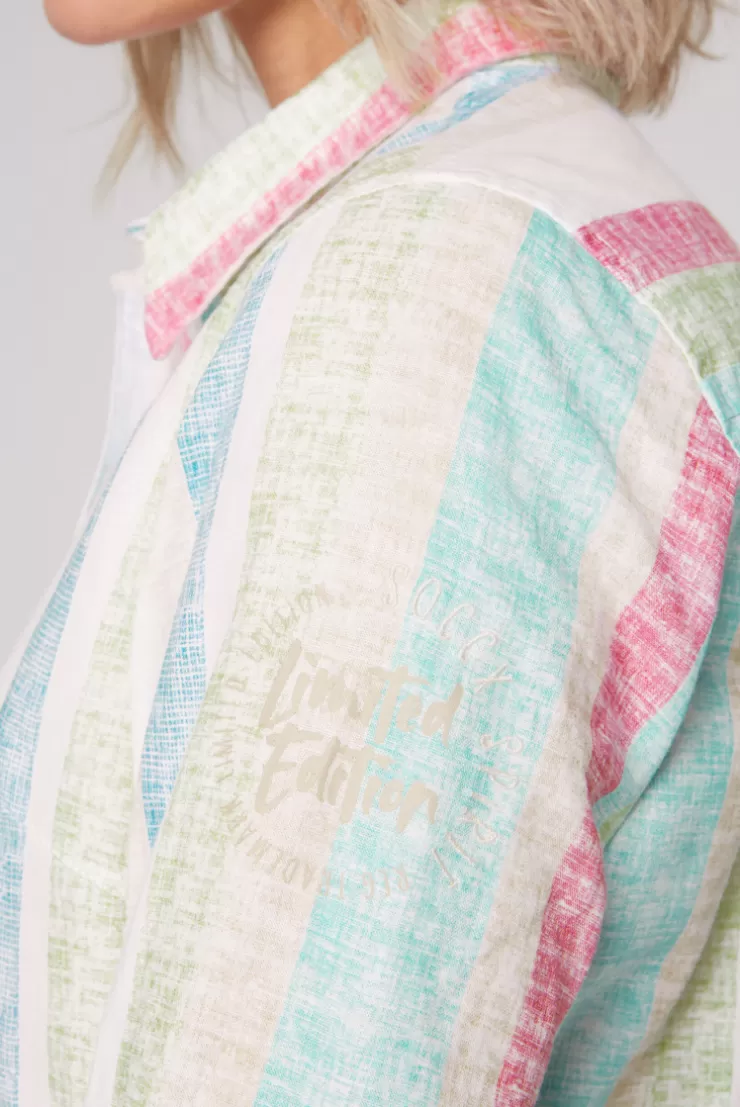 CAMP DAVID & SOCCX Bunt gestreifte Leinenbluse multi color multicolor Shop