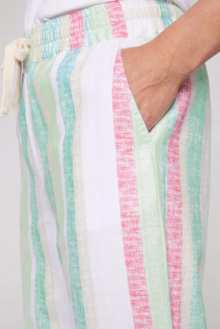 CAMP DAVID & SOCCX Bunt gestreifte Leinenhose multi color multicolor Sale