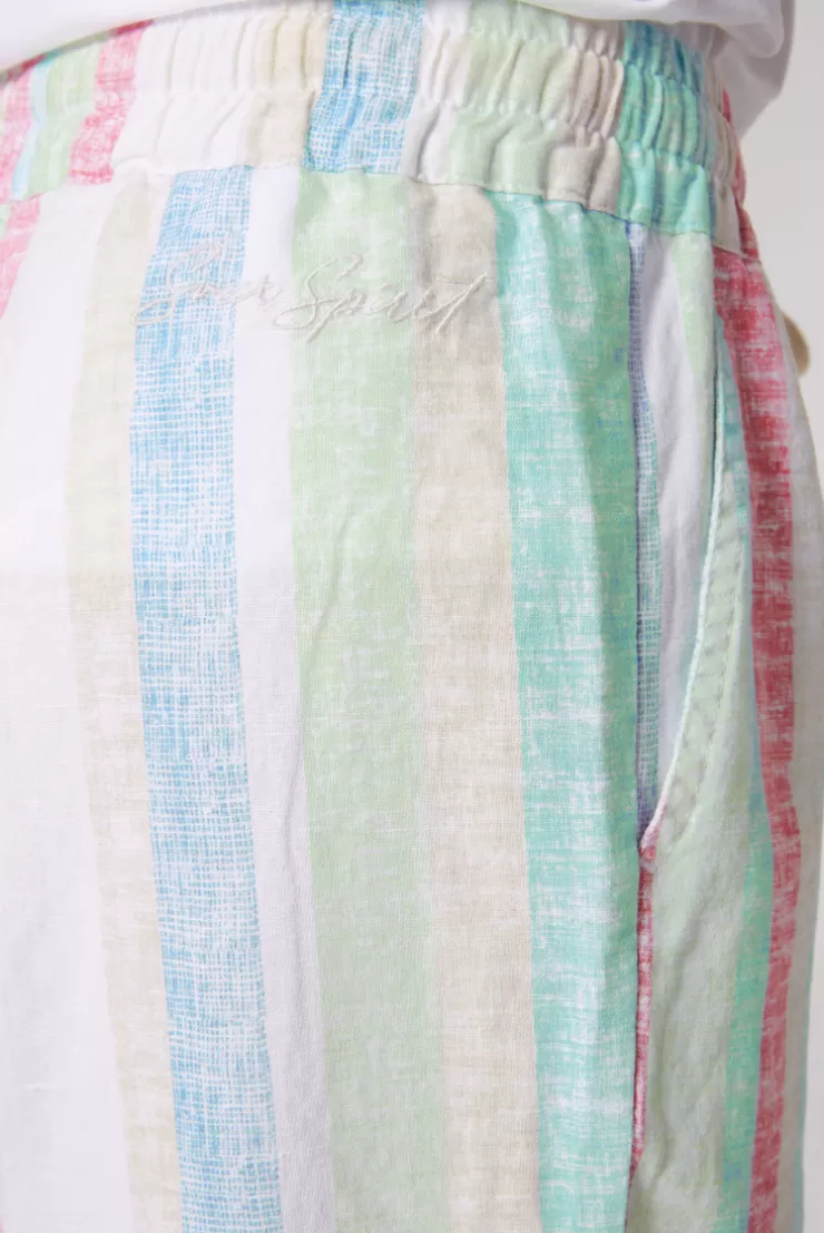 CAMP DAVID & SOCCX Bunt gestreifte Leinenhose multi color multicolor Sale