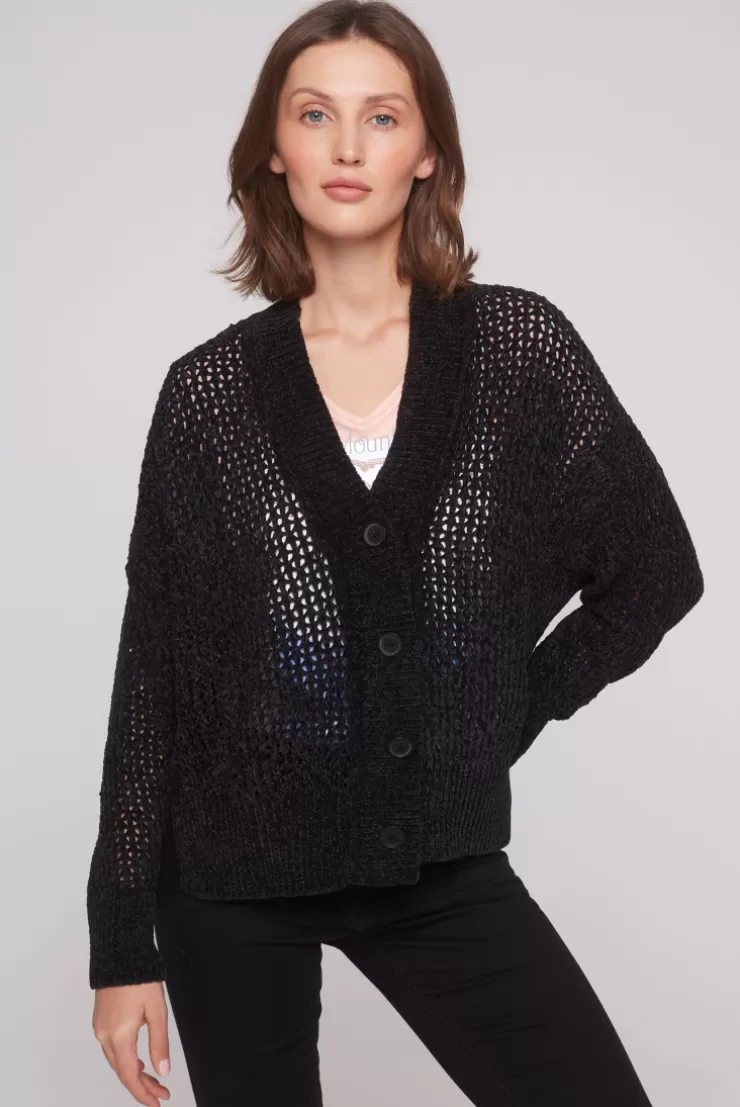 CAMP DAVID & SOCCX Chenille-Cardigan mit Strickmuster black Shop