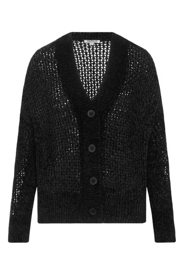 CAMP DAVID & SOCCX Chenille-Cardigan mit Strickmuster black Shop