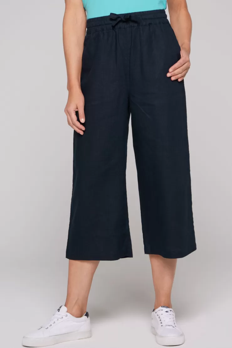 CAMP DAVID & SOCCX Culotte aus Leinen mit Elastikbund blue navy bluenavy Sale