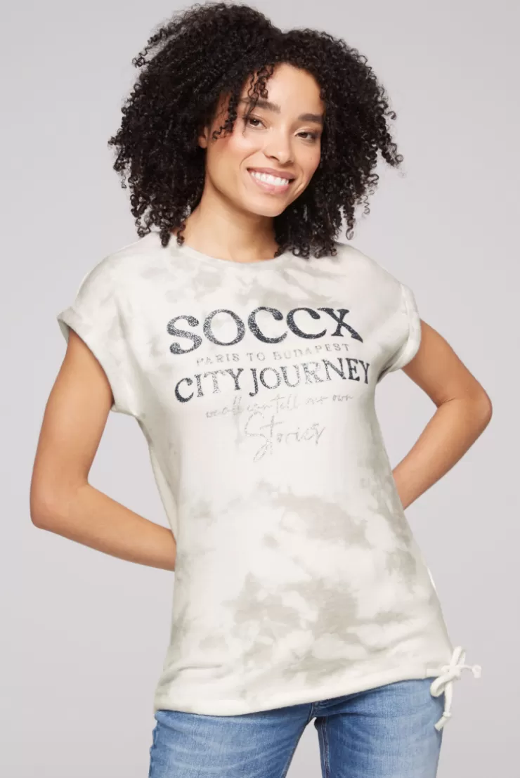 CAMP DAVID & SOCCX Flauschstrick-Shirt mit Glitter Logo ivory Fashion