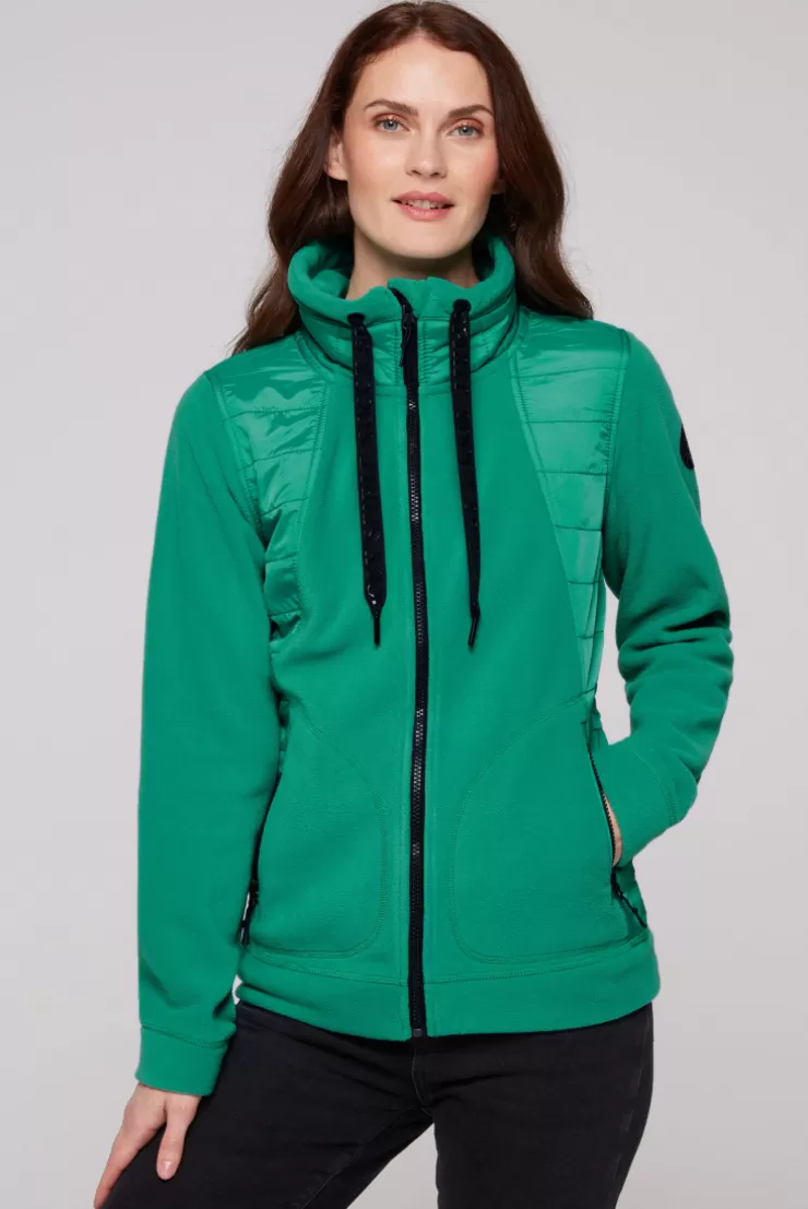 CAMP DAVID & SOCCX Fleecejacke mit tonigen Stepp-Details bottle green bottlegreen Best Sale