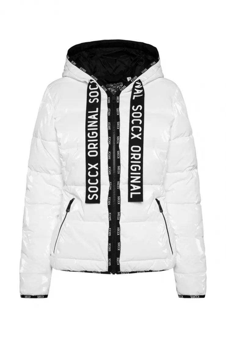 CAMP DAVID & SOCCX Glänzende Steppjacke mit Samt-Optik white Outlet