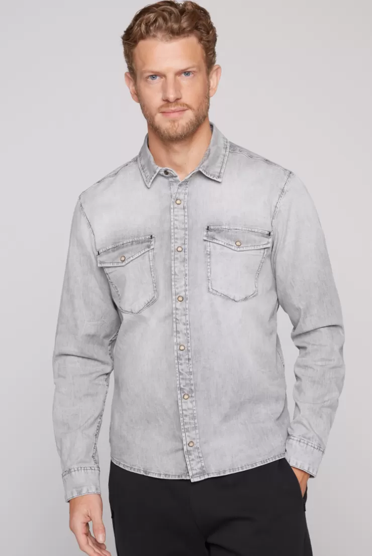 CAMP DAVID & SOCCX Hemd aus Denim Regular Fit light grey bleached lightgreybleached Best Sale