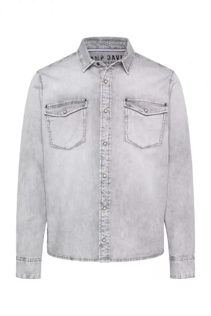 CAMP DAVID & SOCCX Hemd aus Denim Regular Fit light grey bleached lightgreybleached Best Sale