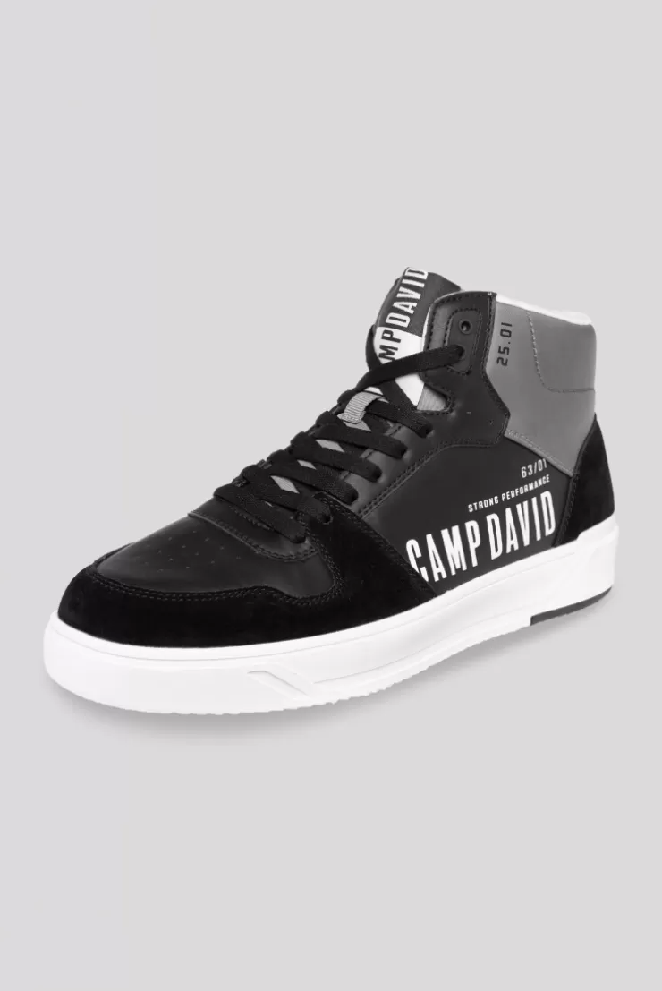 CAMP DAVID & SOCCX Hightop Sneaker im Materialmix mit Rubber Logos black Online