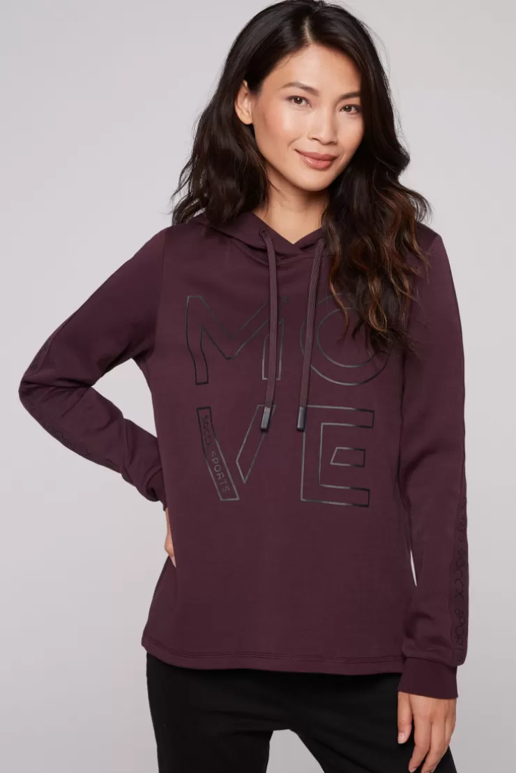 CAMP DAVID & SOCCX Hoodie aus Interlock mit Artwork und Tapes deep plum deepplum Best Sale