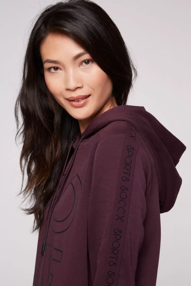 CAMP DAVID & SOCCX Hoodie aus Interlock mit Artwork und Tapes deep plum deepplum Best Sale