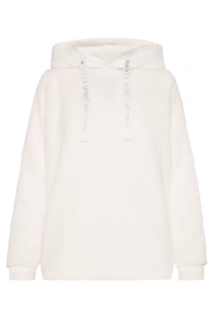 CAMP DAVID & SOCCX Hoodie aus Teddyplüsch mit Sweatkapuze ivory Best Sale